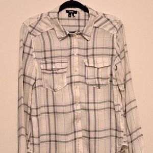Paige Button Up Striped Pattern Blouse Size Medium EUC.